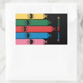 POWER RANGERS RECHTECKIGER AUFKLEBER (Tasche)