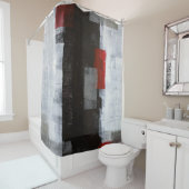 "Power-Reise-" graue und rote abstrakte Kunst Duschvorhang (Beispiel)