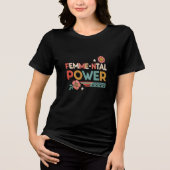 Power: Retro Feminist Design Tri-Blend Shirt (Vorderseite)