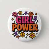 Power Retro Girl Button (Vorderseite)