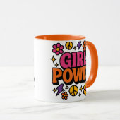 Power Retro Girl Tasse (VorderseiteRechts)