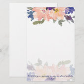 Power Rosa Aquarellblüte Briefpapier (Vorne/Hinten)