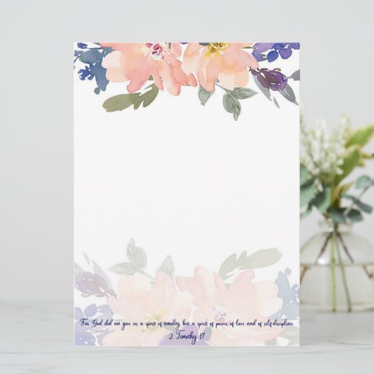 Power Rosa Aquarellblüte Karte (Stehend Vorderseite)