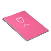 Power Rosa Herzname Minimalistisch Notizblock (Rechte Seite)