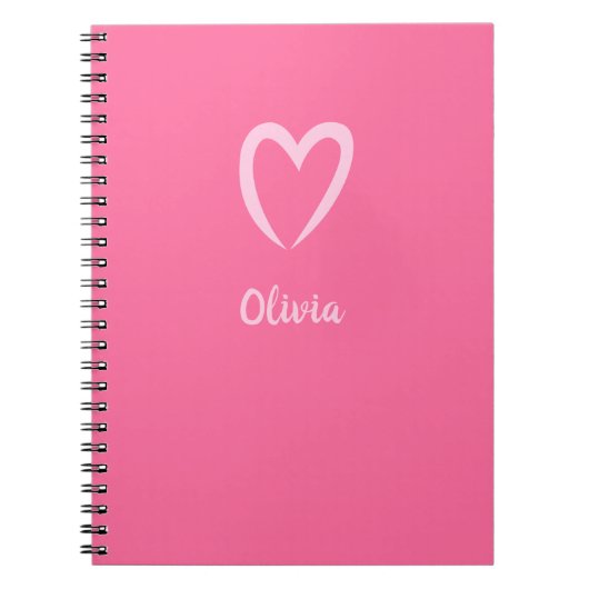 Power Rosa Herzname Minimalistisch Notizblock (Vorderseite)