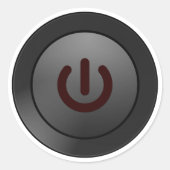Power 'Ruhezustand' Symbol Runder Aufkleber (Vorderseite)