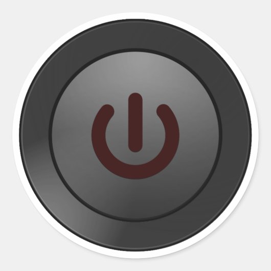 Power 'Ruhezustand' Symbol Runder Aufkleber (Vorderseite)