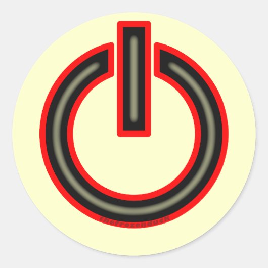 Power Runder Aufkleber (Vorderseite)