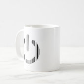 POWER-SCHALTFLÄCHE BAR CODE Power-Up-Muster Kaffeetasse (Vorderseite Links)