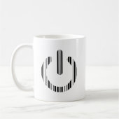 POWER-SCHALTFLÄCHE BAR CODE Power-Up-Muster Kaffeetasse (Links)