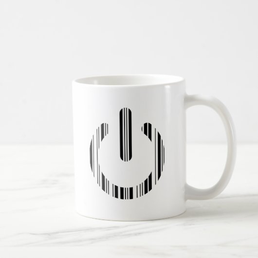 POWER-SCHALTFLÄCHE BAR CODE Power-Up-Muster Kaffeetasse (Rechts)