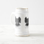 Power Schwarz/Weiß Bierglas (Vorderseite Links)