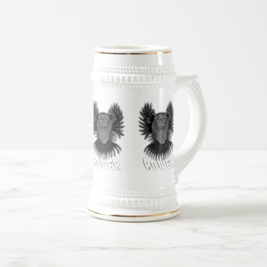 Power Schwarz/Weiß Bierglas (VorderseiteRechts)