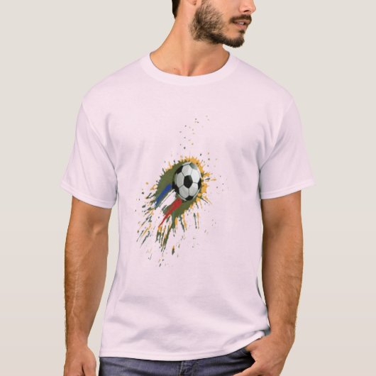 Power Shot: Splash Soccer Design T-Shirt (Vorderseite)