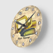 Power Shovel Runde Wanduhr (Winkel)