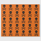 Power Skull Black und Orange Geschenkpapier (Flach)