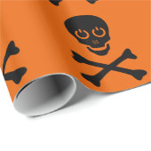 Power Skull Black und Orange Geschenkpapier (Rolleneckpunkt)