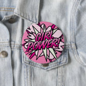 Power Spaß Rosa Comic Pop Kunst Button (Beispiel)