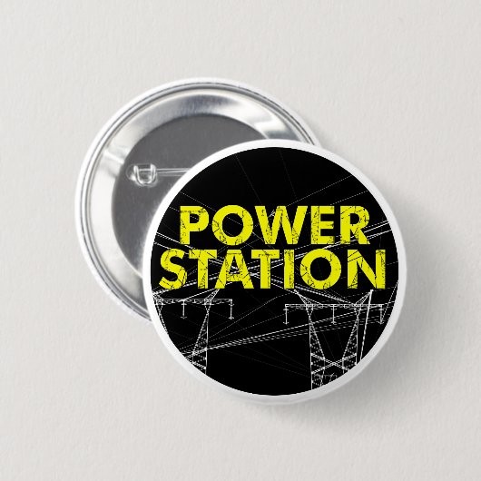 Power-Stations-Abzeichen-Button Button (Vorne & Hinten)