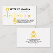 Power-Stecker für gelbe Elektriker Visitenkarte (Vorne/Hinten)