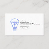 Power-Steckverbinder Blue Light Bulb-Silhouette Visitenkarte (Rückseite)