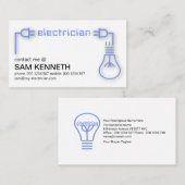 Power-Steckverbinder Blue Light Bulb-Silhouette Visitenkarte (Vorne/Hinten)