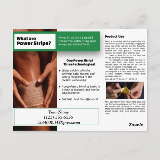 Power Strip Post Cards Postkarte (Rückseite)