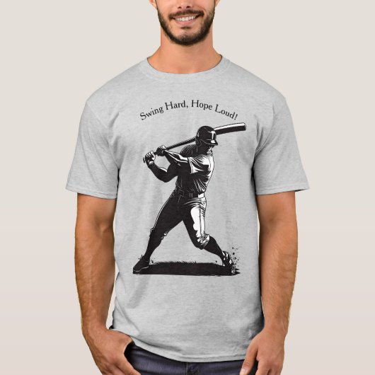 Power Swing - Baseball-Design im Comic T-Shirt (Vorderseite)