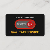 Power Switch On Time Taxi Visitenkarte (Vorderseite)