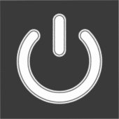 Power-Symbol (Schwarz und Weiß) Aufkleber (Vorderseite)