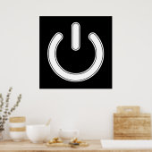 Power-Symbol (Schwarz und Weiß) Poster (Küche)