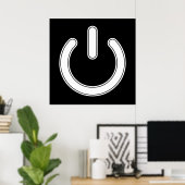 Power-Symbol (Schwarz und Weiß) Poster (Heimbüro)