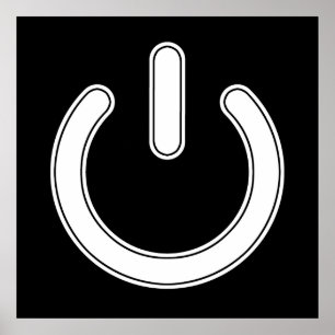 Power-Symbol (Schwarz und Weiß) Poster