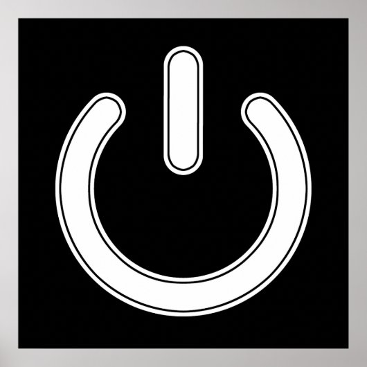 Power-Symbol (Schwarz und Weiß) Poster (Vorne)