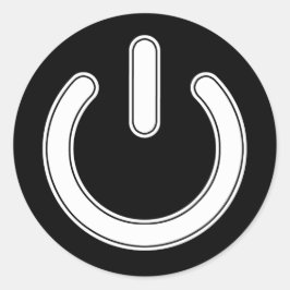 Power-Symbol (Schwarz und Weiß) Runder Aufkleber