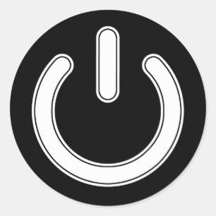 Power-Symbol (Schwarz und Weiß) Runder Aufkleber