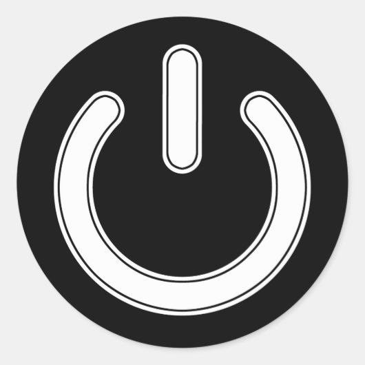 Power-Symbol (Schwarz und Weiß) Runder Aufkleber (Vorderseite)