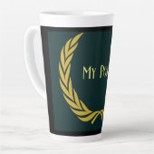 Power Text Gelbe Krone Bild Latte Tasse (Linke Ecke)