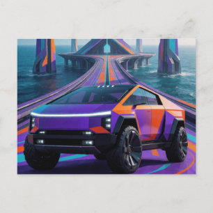 Power The Distance Futuristischer Pickup Für Truck Postkarte