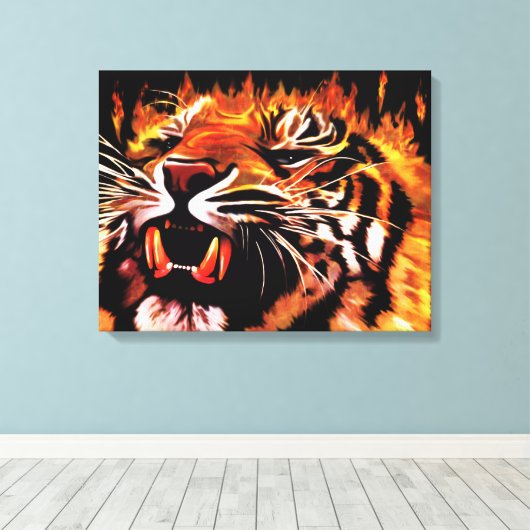 Power Tiger Canvas Leinwanddruck (Insitu (Holzboden))