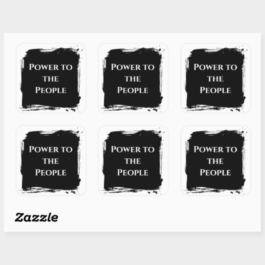 Power to the People t shirt political statement Quadratischer Aufkleber (Blatt)