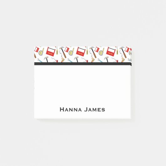 Power Tools Handyman Thema Personalisiert Post-it Klebezettel (Vorderseite)