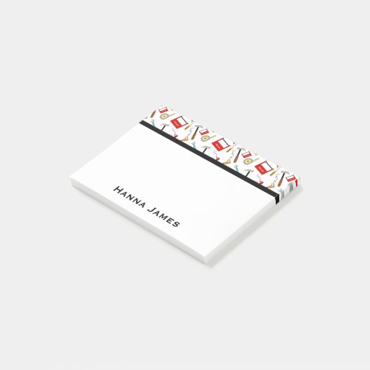 Power Tools Handyman Thema Personalisiert Post-it Klebezettel (angewinkelt)