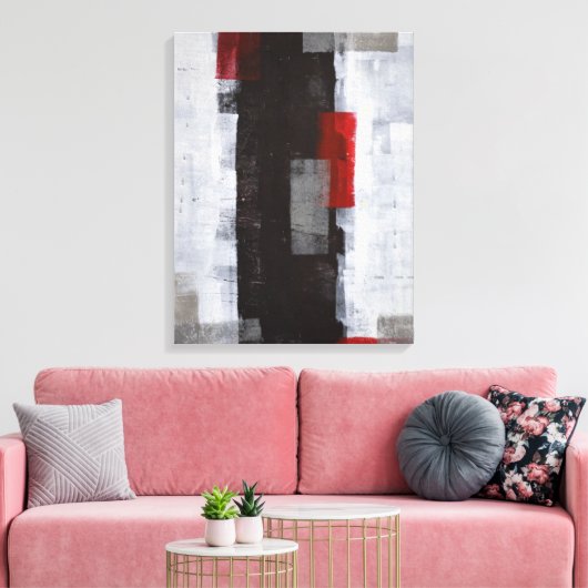 'Power Trip' Abstrakte Schwarz-Weiß-Kunst Leinwanddruck (Insitu (Wohnzimmer))