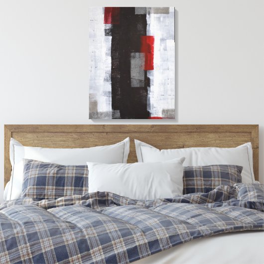 'Power Trip' Abstrakte Schwarz-Weiß-Kunst Leinwanddruck (Insitu (Schlafzimmer))