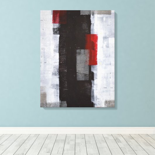 'Power Trip' Abstrakte Schwarz-Weiß-Kunst Leinwanddruck (Insitu (Holzboden))