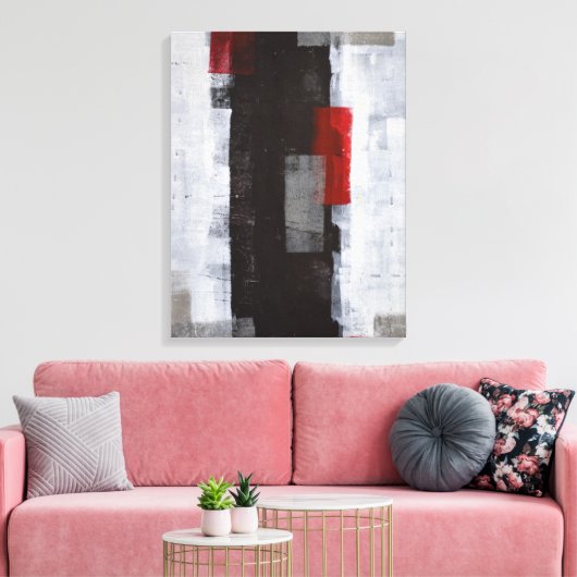 'Power Trip' Abstrakte Schwarz-Weiß-Kunst Leinwanddruck (Insitu (Wohnzimmer))