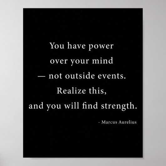 Power über deinen Geist Marcus Aurelius Stoic Phil Poster (Vorne)