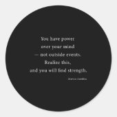 Power über deinen Geist Marcus Aurelius Stoic Phil Runder Aufkleber (Vorderseite)