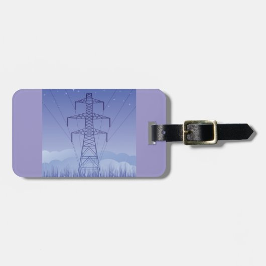 Power-Übertragungsturm am Night Sky Gepäckanhänger (Vorderseite horizontal)